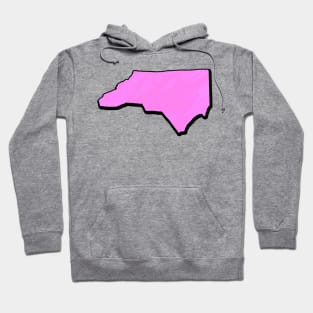 Pink North Carolina Outline Hoodie